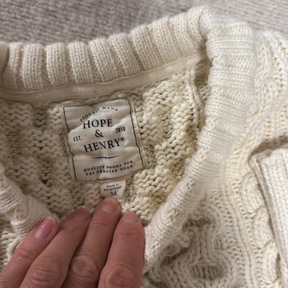 Organic cotton Hope and Henry fisherman sweater - Picture 3 of 4